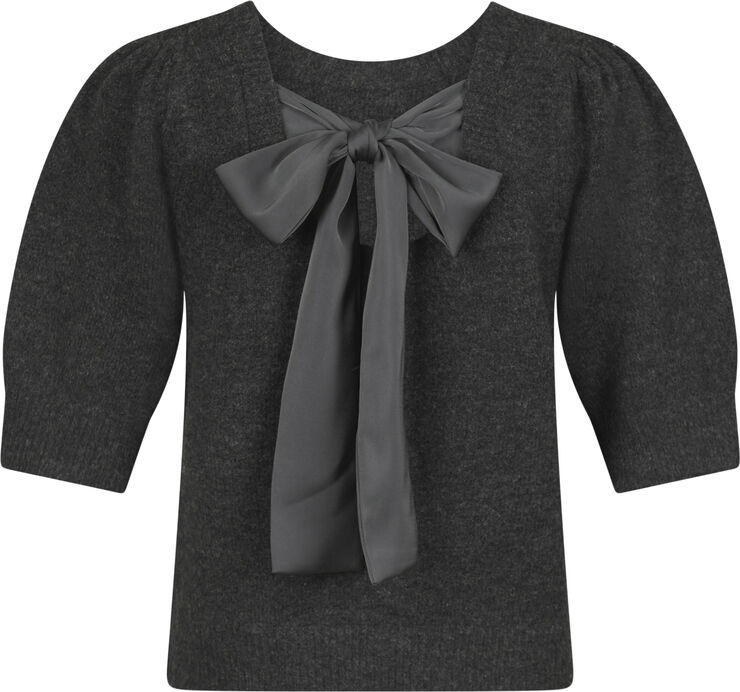Neo Noir Martha Bow Knit Tee Antracit