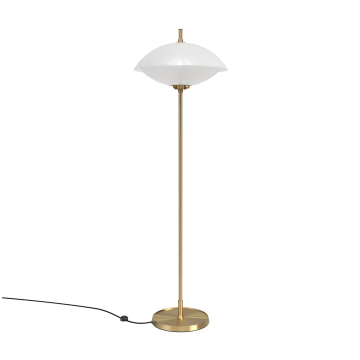 Fritz Hansen - Clam Stehleuchte Ø 40 cm, Messing / Opalglas