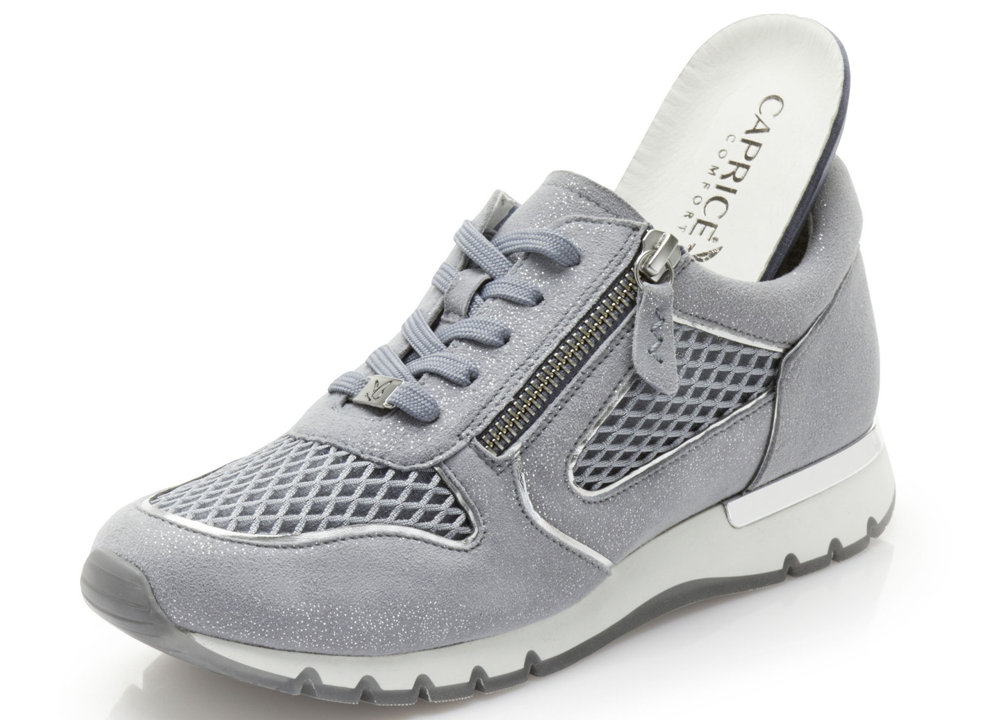 Caprice Sneaker aus glänzendem Veloursleder