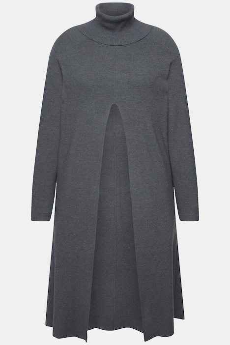 Long-Pullover, A-Linie, Stehkragen, Langarm