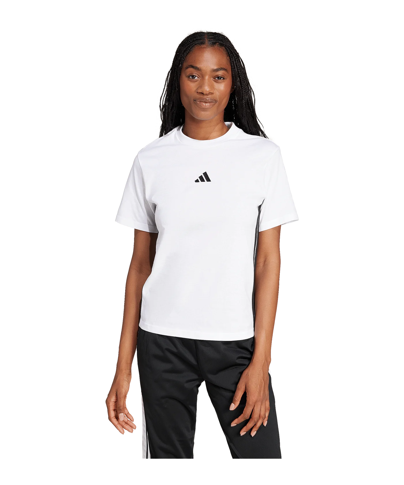 adidas Essentials 3S Cotton T-Shirt Damen Weiss