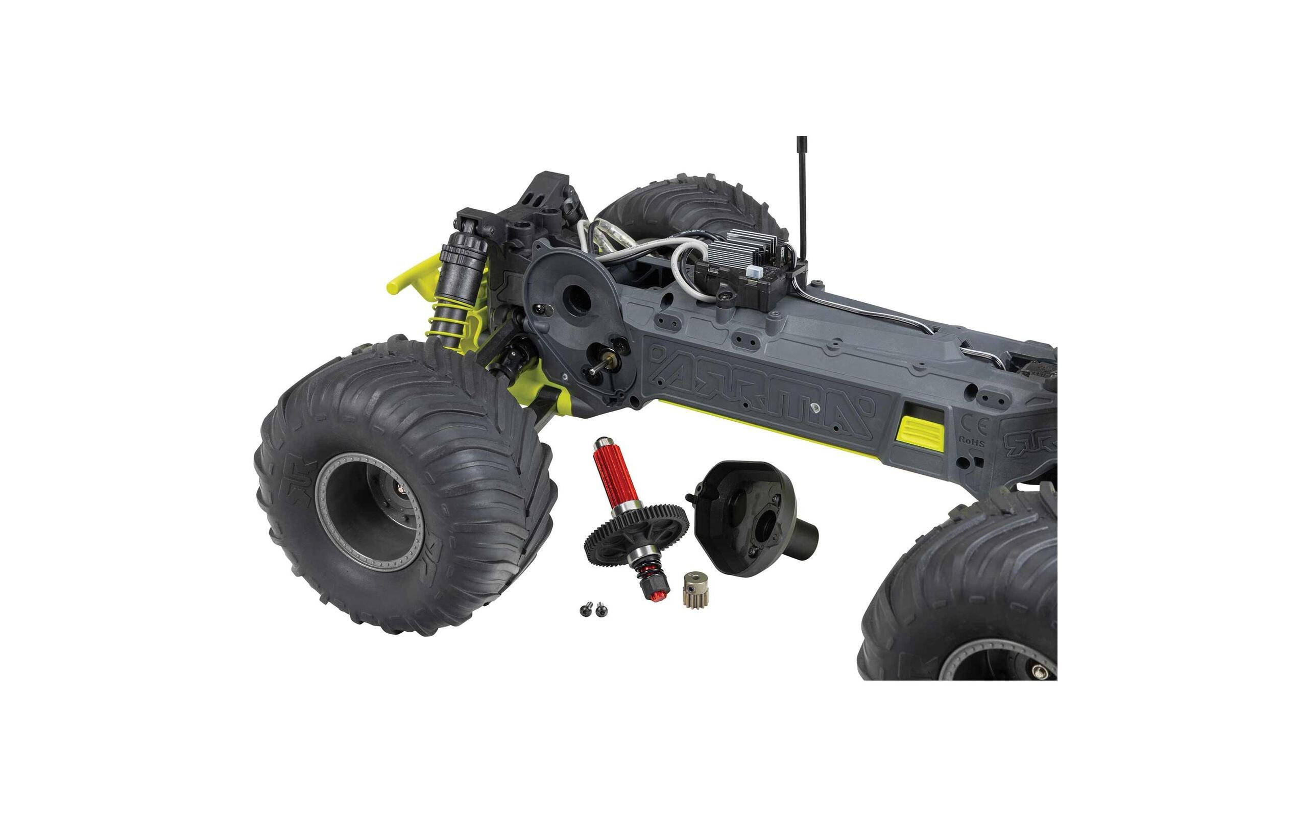 Monster Truck Gorgon MEGA 550 RWD Gelb, RTR, 1:10<br>2WD Monstertruck mit Heckantrieb