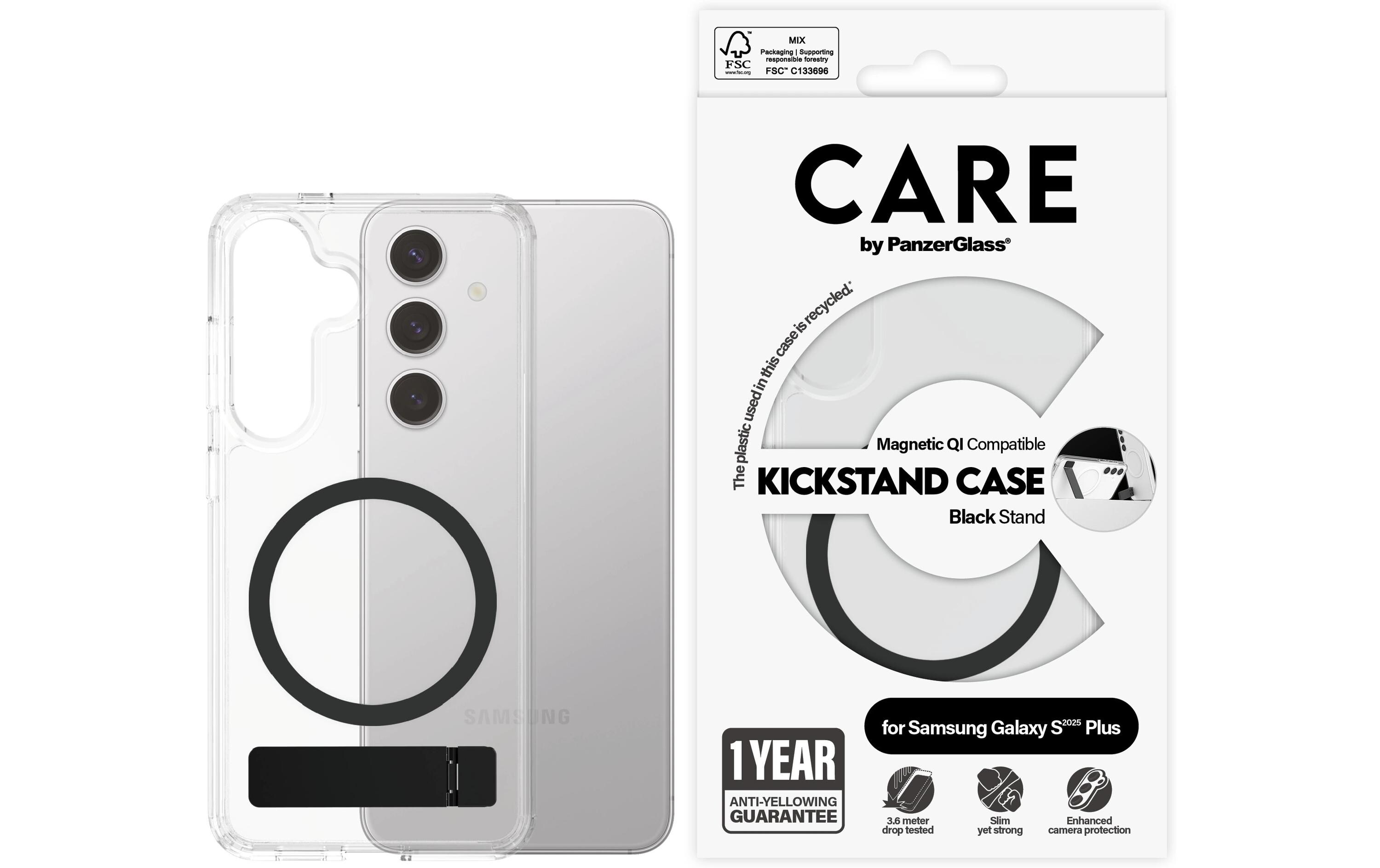 Back Cover Feature Kickstand Galaxy S25+ SchwarzSchutzhülle für das Samsung Galaxy S25+