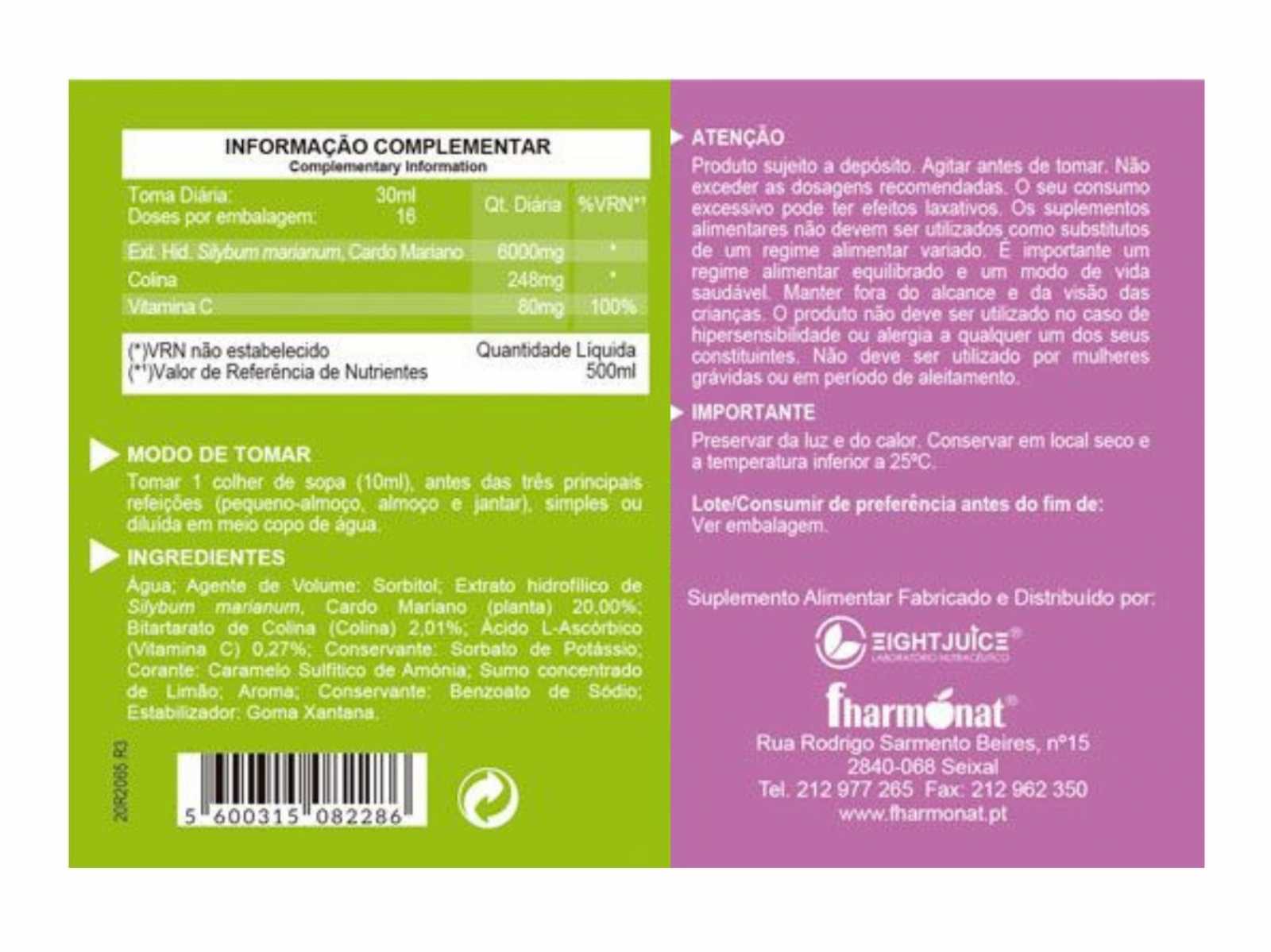 Fharmonat Jarabe de Cardo Mariano 500 ml