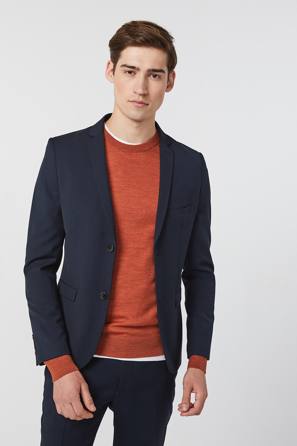 skinny fit blazer WE Fashion Marineblauw