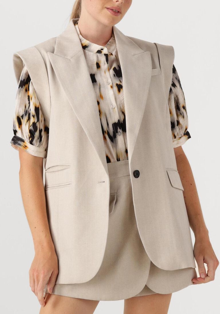 beige co'couture blazer lisacc linen wing vest