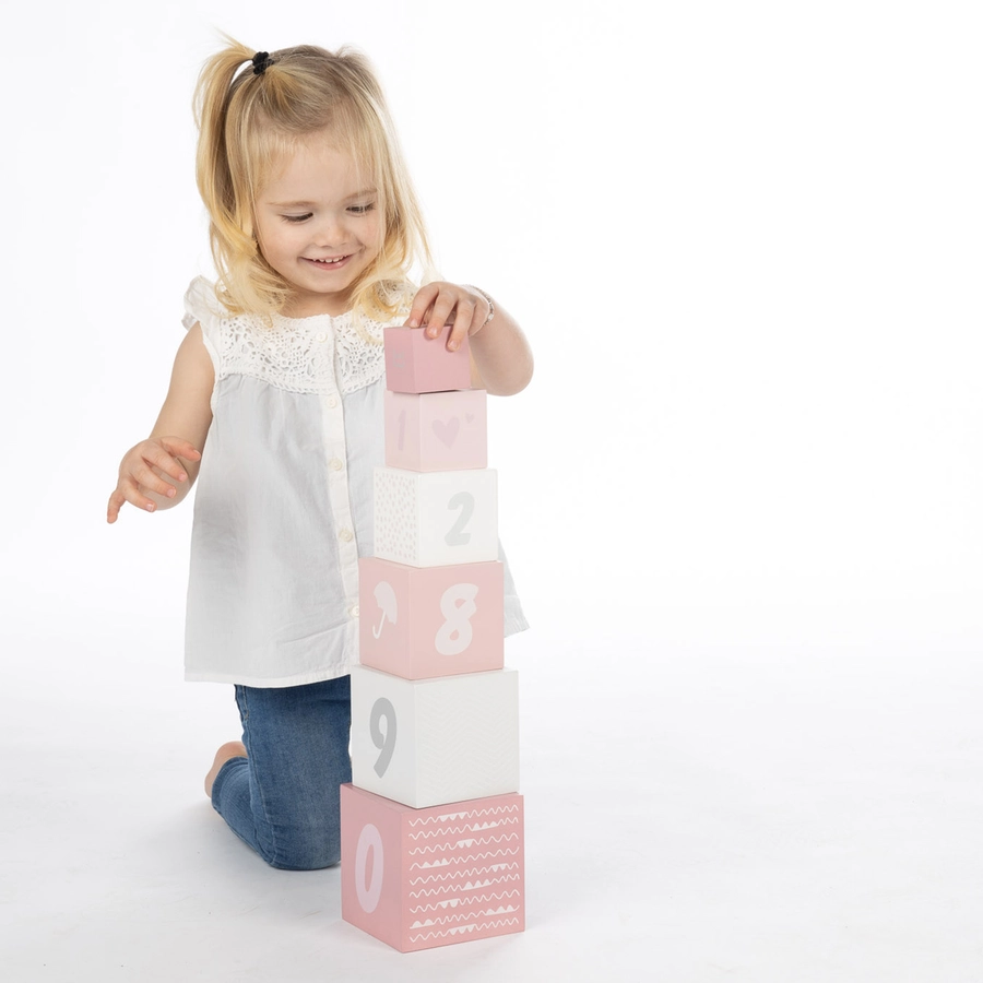 Label-Label - Stapelblöcke Zahlen - Pink