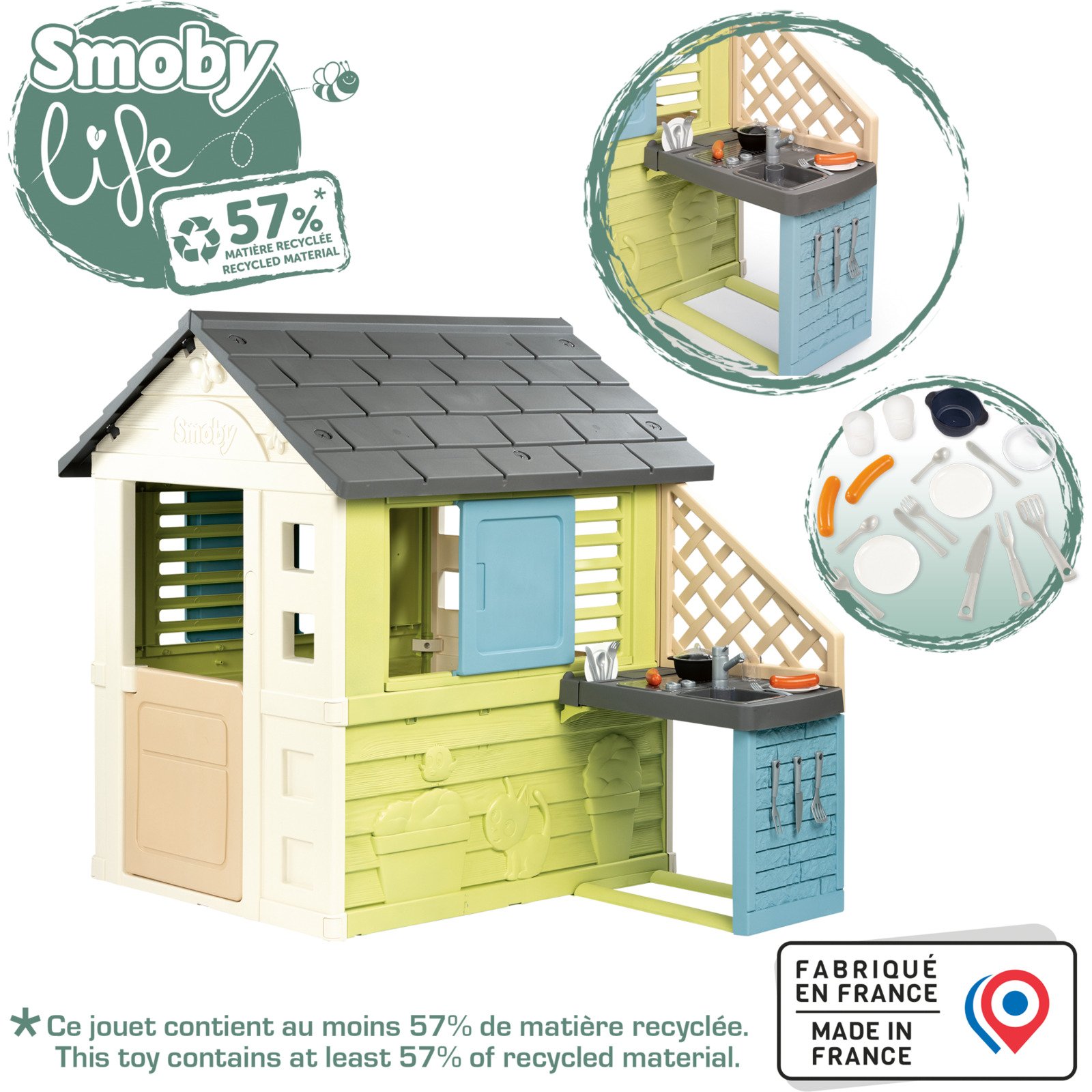 Smoby Nature Haus mit Küche blue