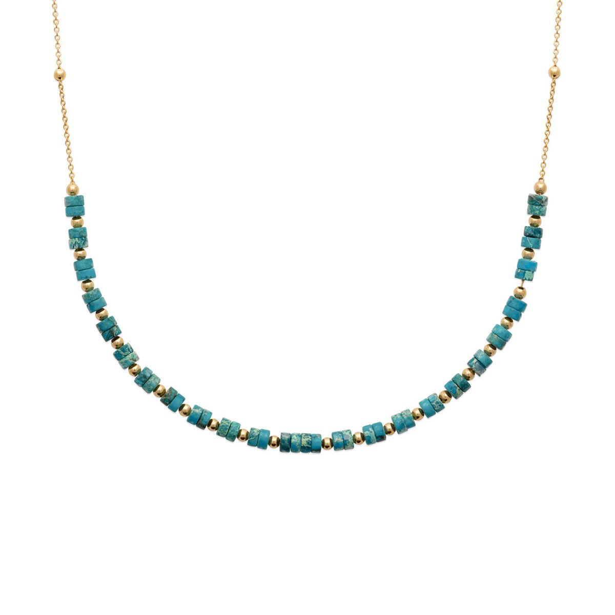 Collier Brillaxis plaqué or jaspe bleu