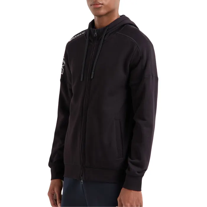EA7 Logo Series Hooded Cotton Sweatvest Heren