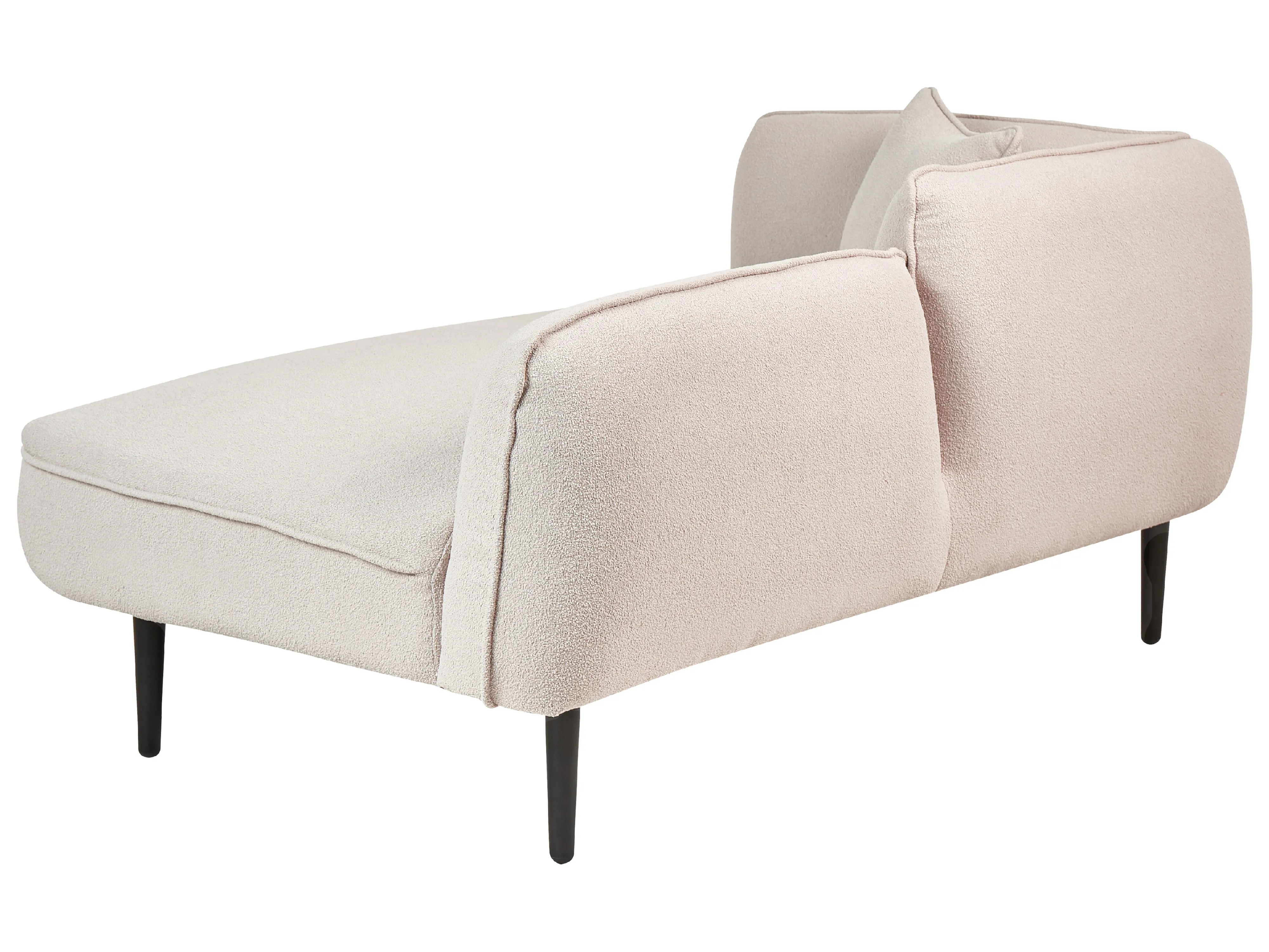 Linkszijdige chaise longue CHEVANNES Bouclé Lichtbeige