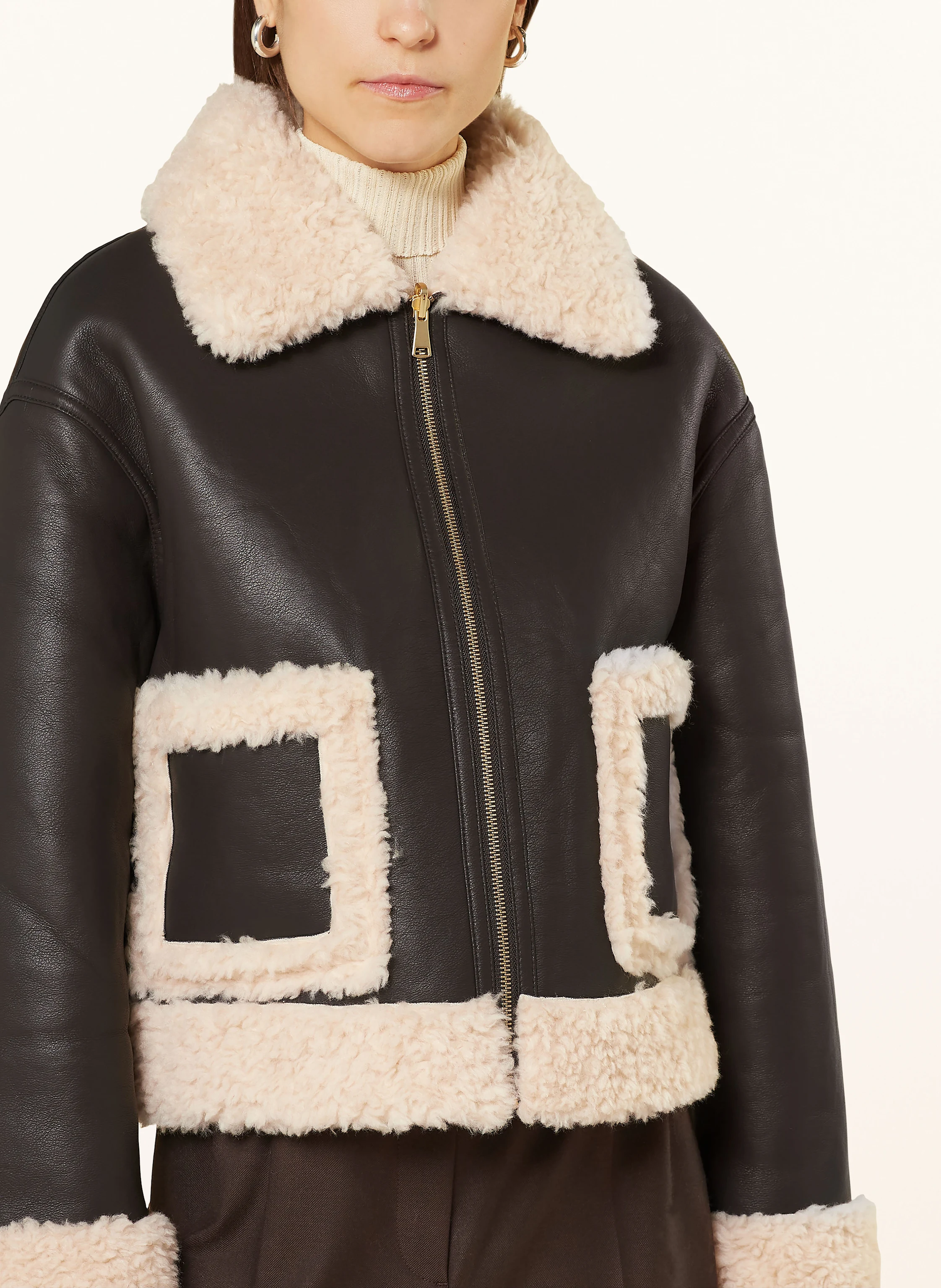 lilienfels Lederjacke mit Kunstfell