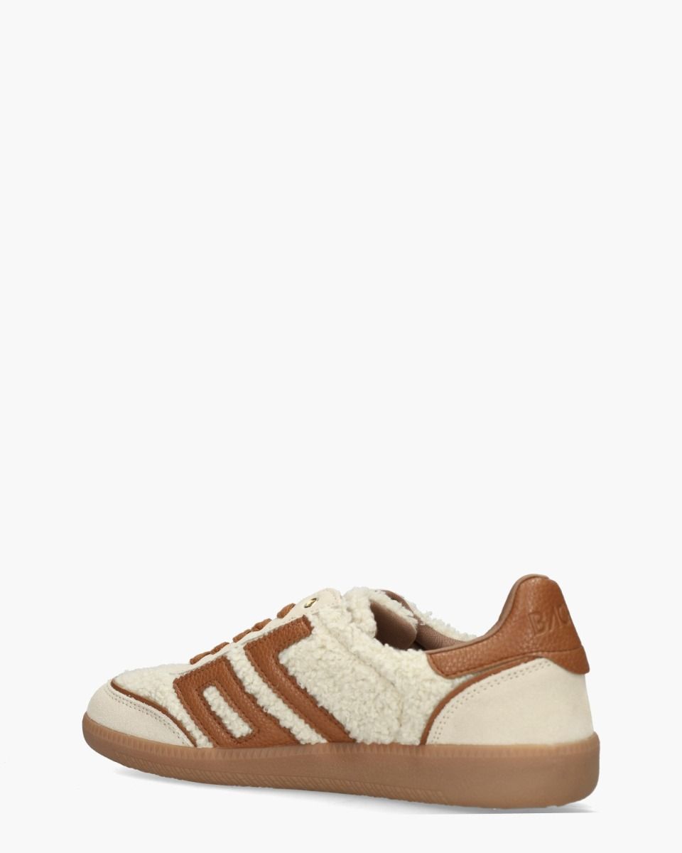 Back 70 Teddy Off-White/Cognac Damessneakers