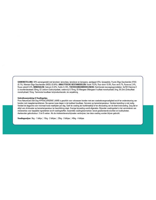 Prins Naturecare Diet Dog Hypoallegenic - Hondenvoer - Lam 375 g