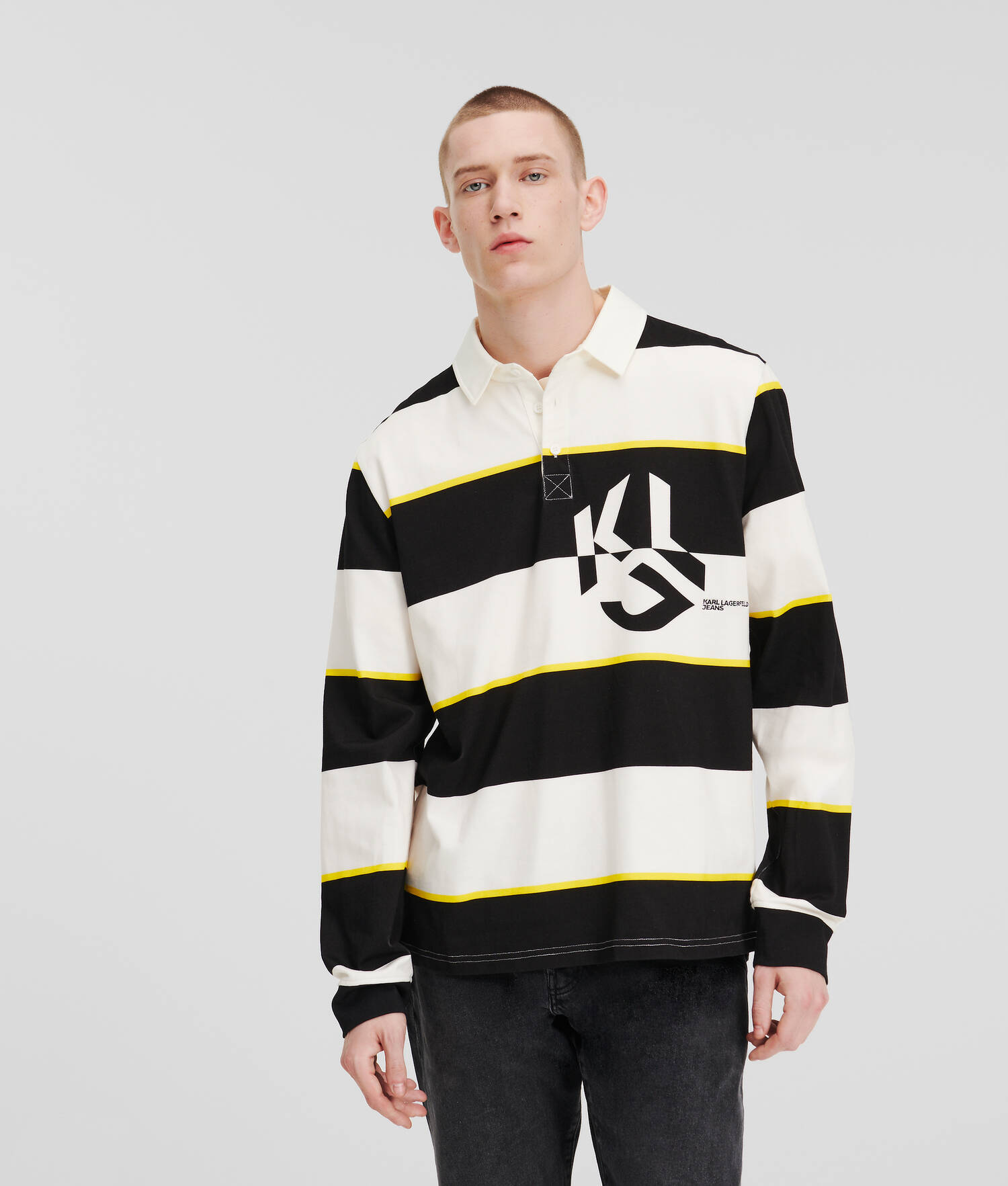 CHEMISE DE RUGBY RAYÉE KLJ MONOGRAM