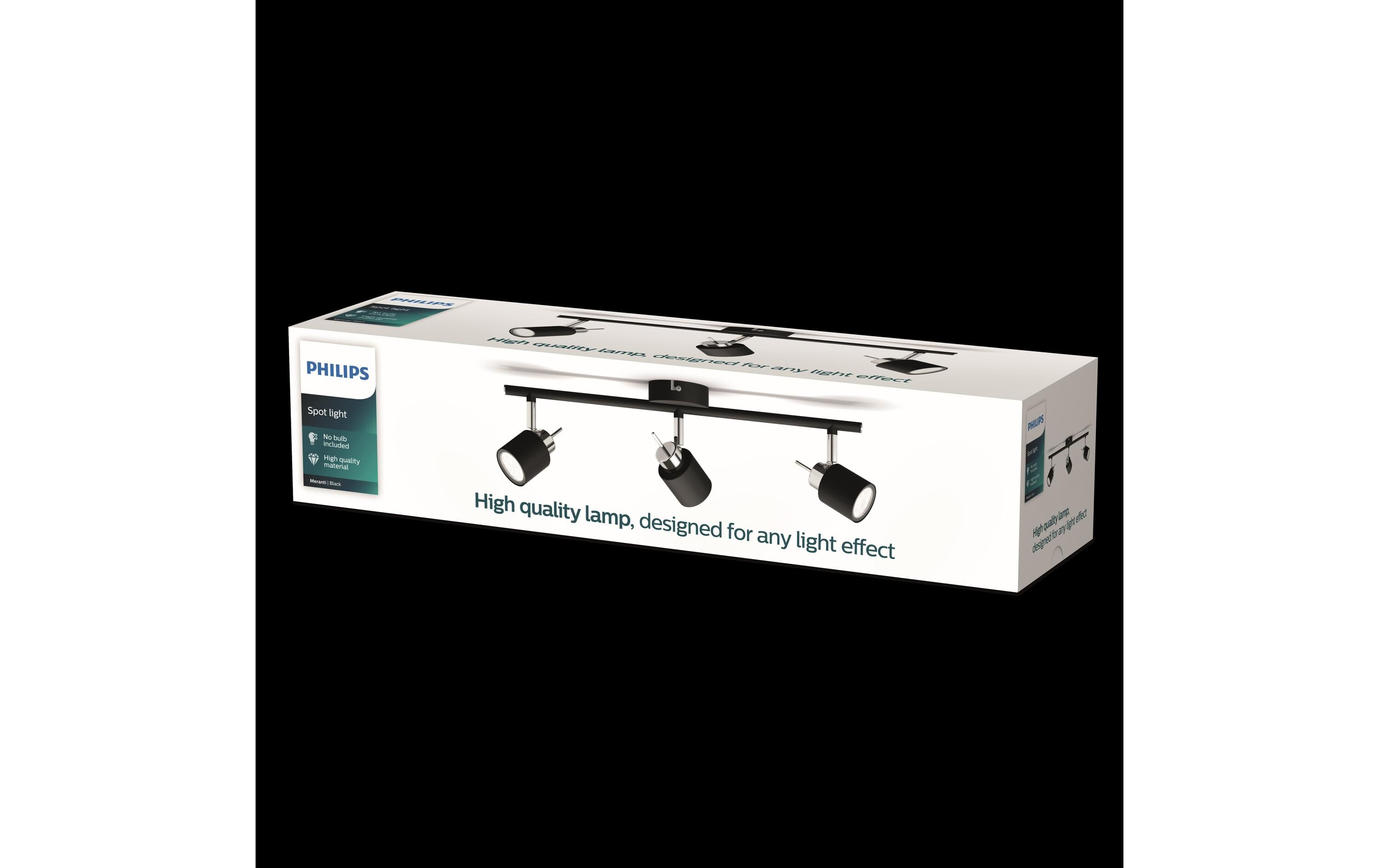 Aufbauspot Meranti 3 x 35W GU10 Schwarz, ohne Leuchtmittel3er-Spot mit beweglichem Leuchtenkopf