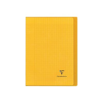 Clairefontaine Koverbook - Cahier polypro A4 (21x29,7 cm) - 96 pages - grands carreaux (Seyes) - jaune