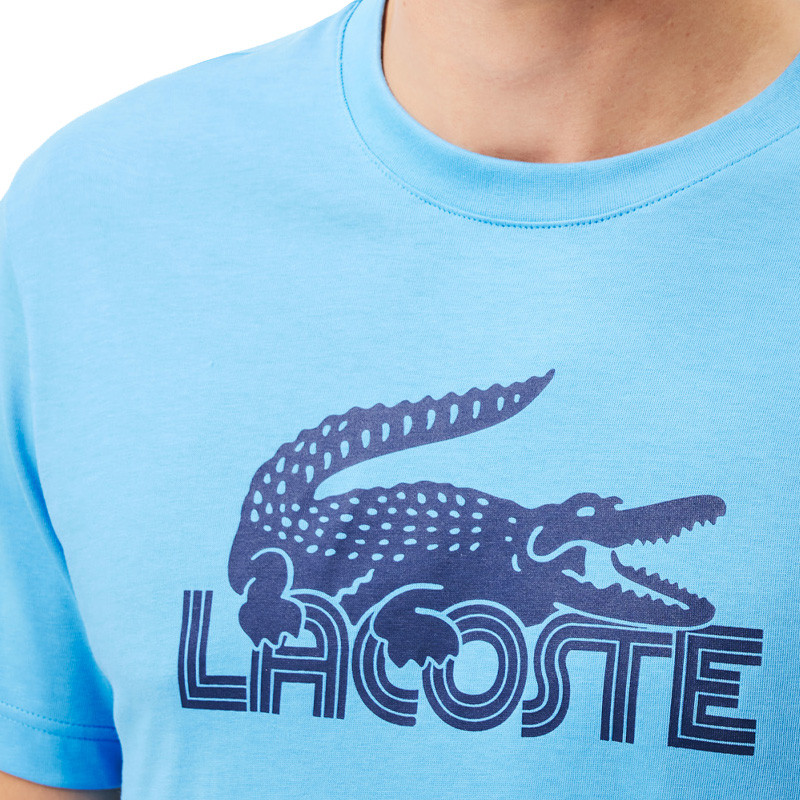 Tee-shirt Lacoste coton bleu Crocodile Ultra Dry