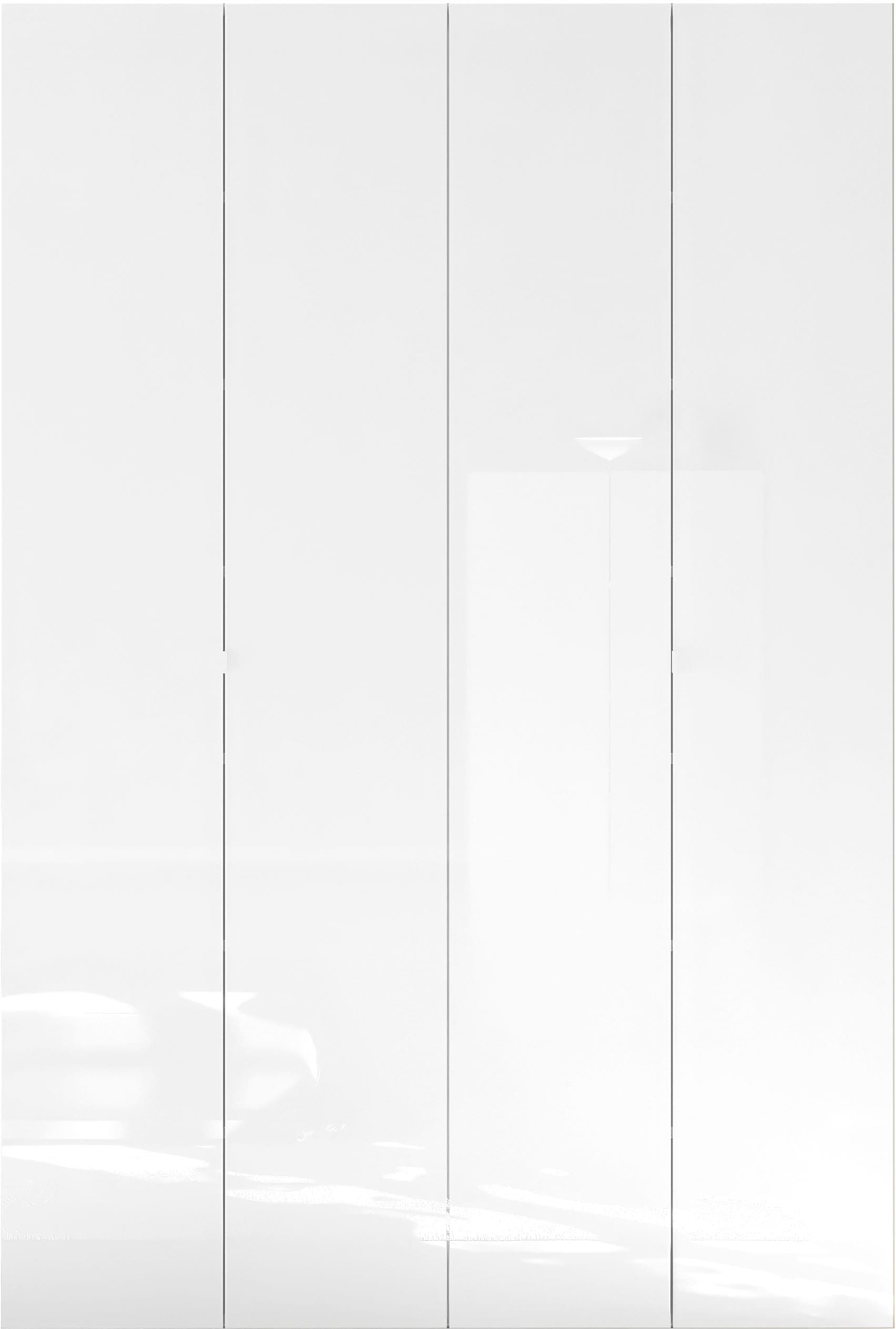 INOSIGN Schuhschrank »SMILE Breite 124 cm, Höhe 184 cm, Schuhregal mit 7 Ebenen, 14 Fächer« Schuhkommode in Weiss Hochglanz Lack, 2 Metallgriffe