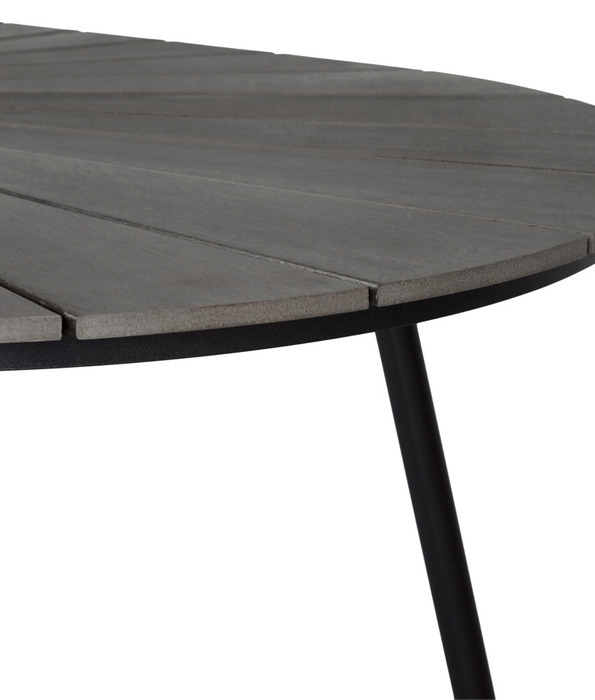 Havebord ovalt sort/brun 195 x 102 cm