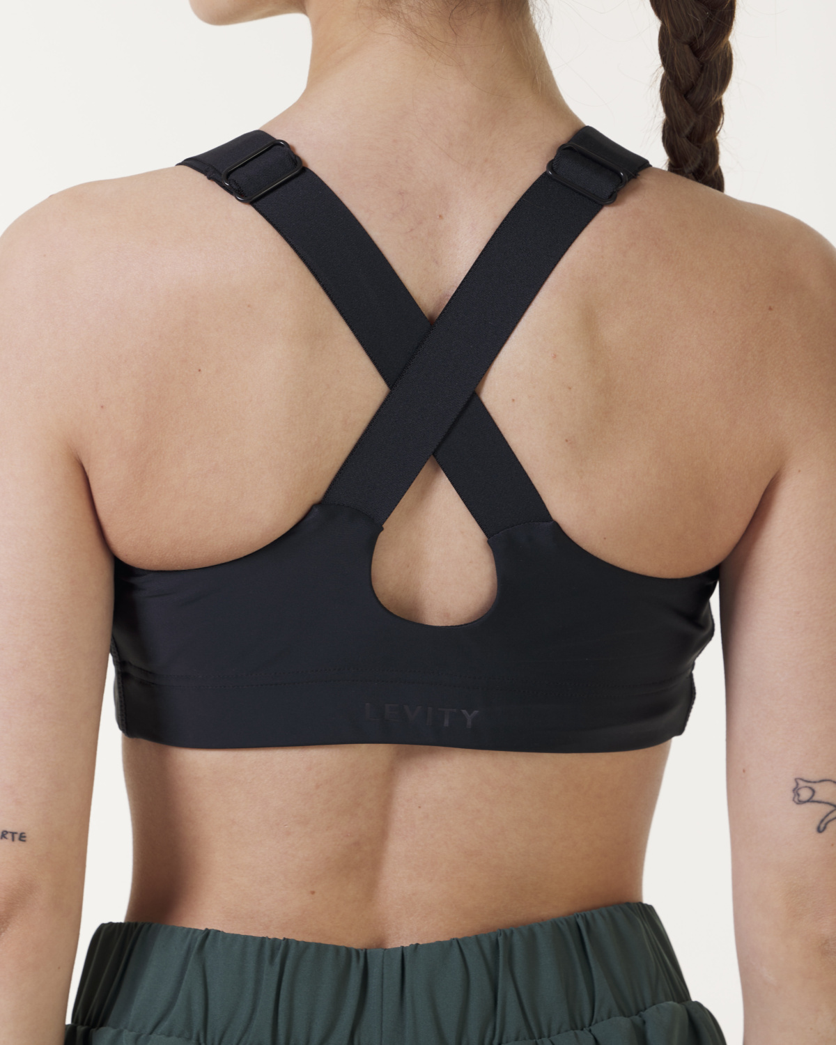 LEVITY High Support Front Zip Bra Black
