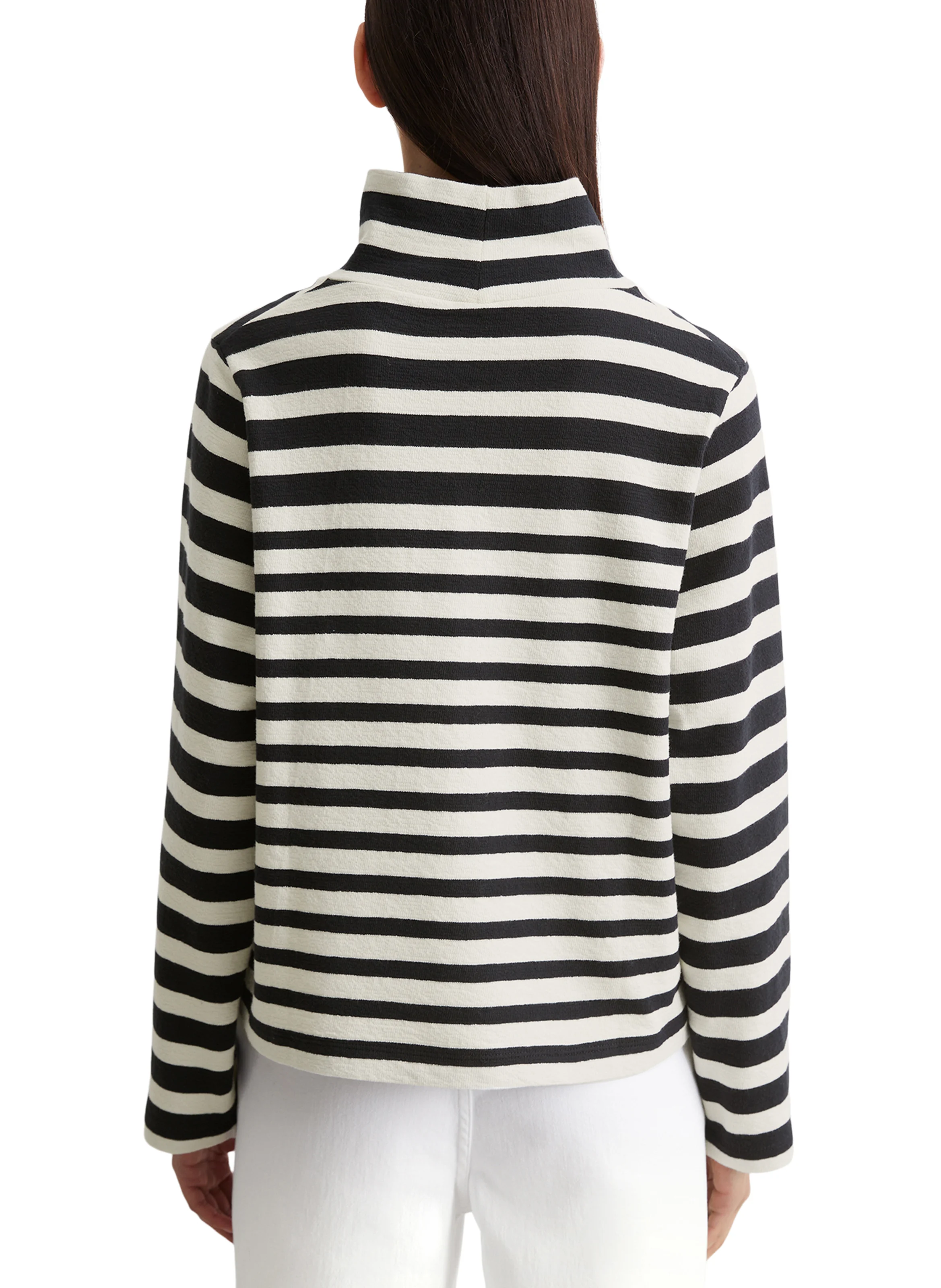 Tee-shirt droit rayé en coton | Bleu