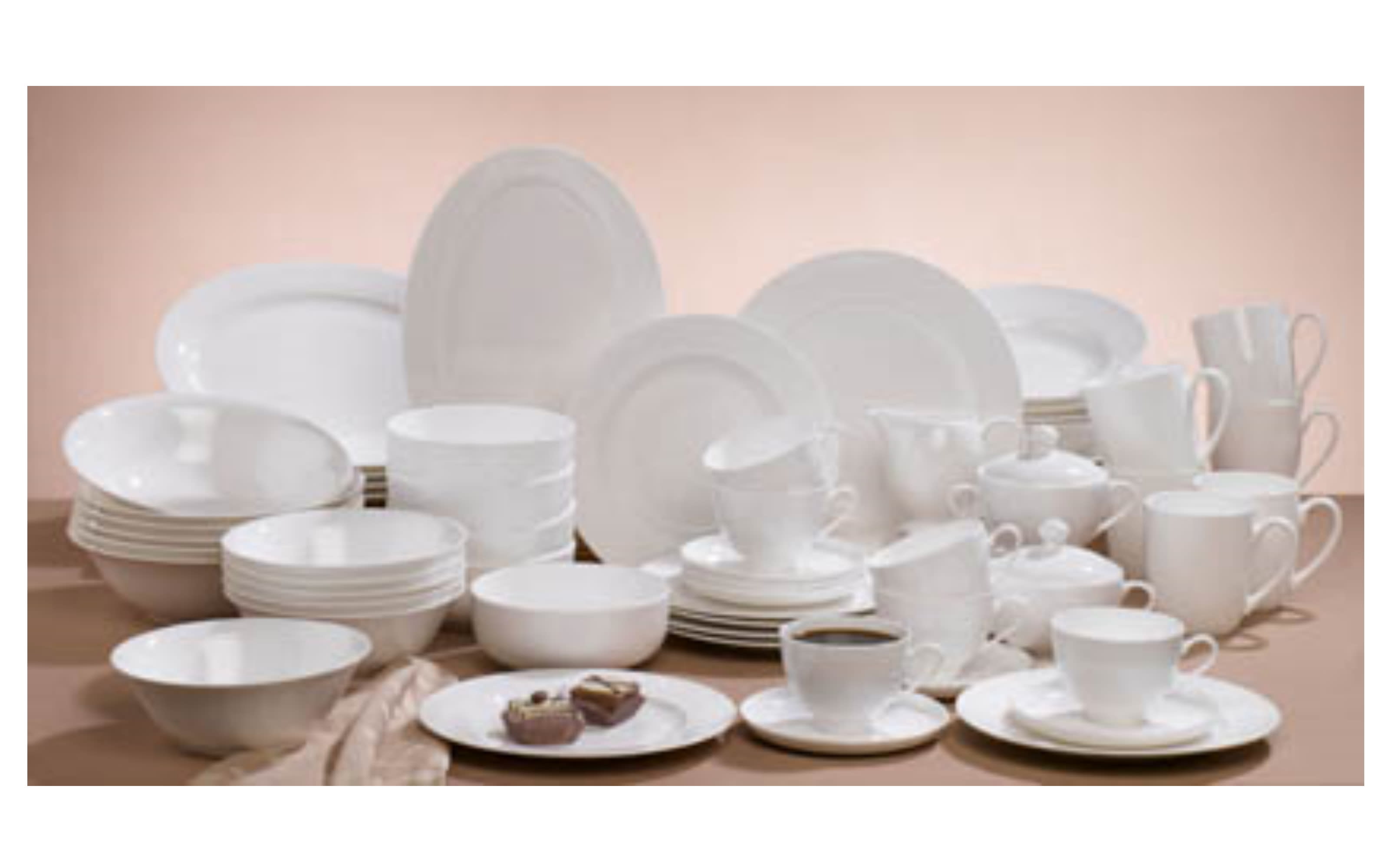 Dessertteller Bone China in weiß, 21,5 cm