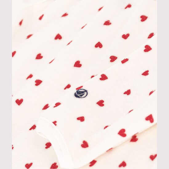 Pyjama en velours pour bébé   Cœurs        de               Petit Bateau