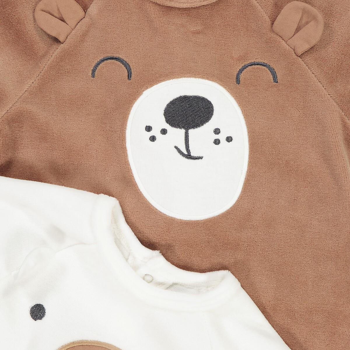 COLEÇÃO LA REDOUTE<br>Conjunto de 2 pijamas de veludo com estampa de urso
