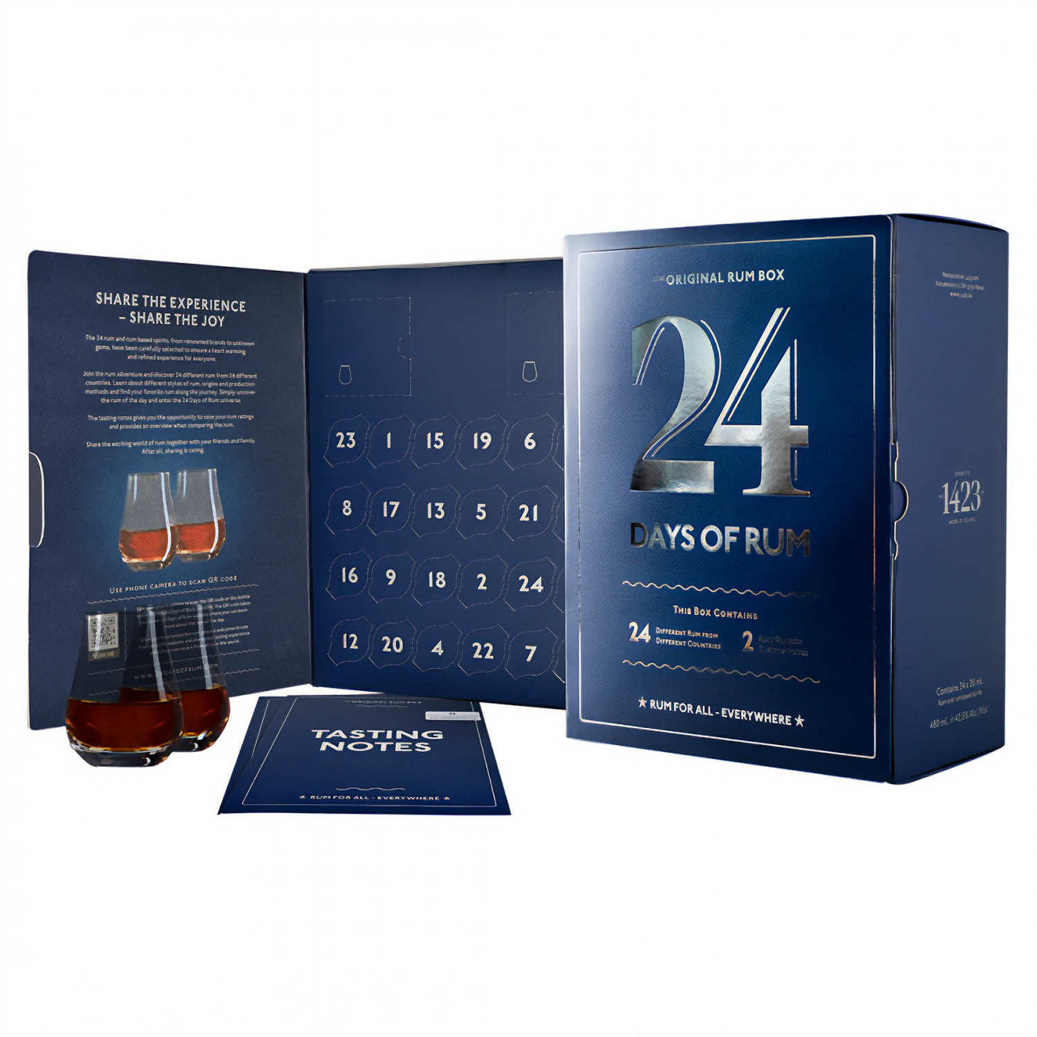 Calendrier de l'Avent bleu 24 jours de Rhum - 24 mignonnettes