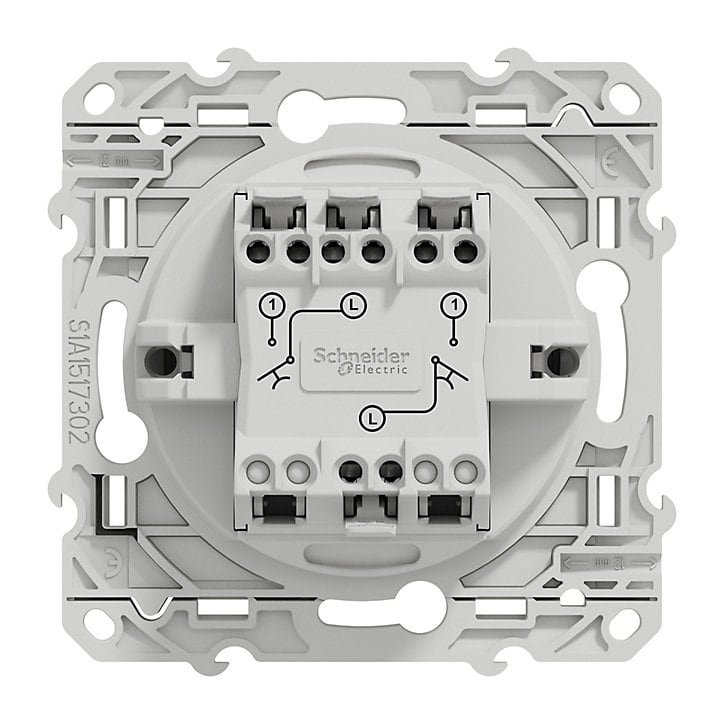 Mécanisme poussoir double Schneider Electric Odace aluminium