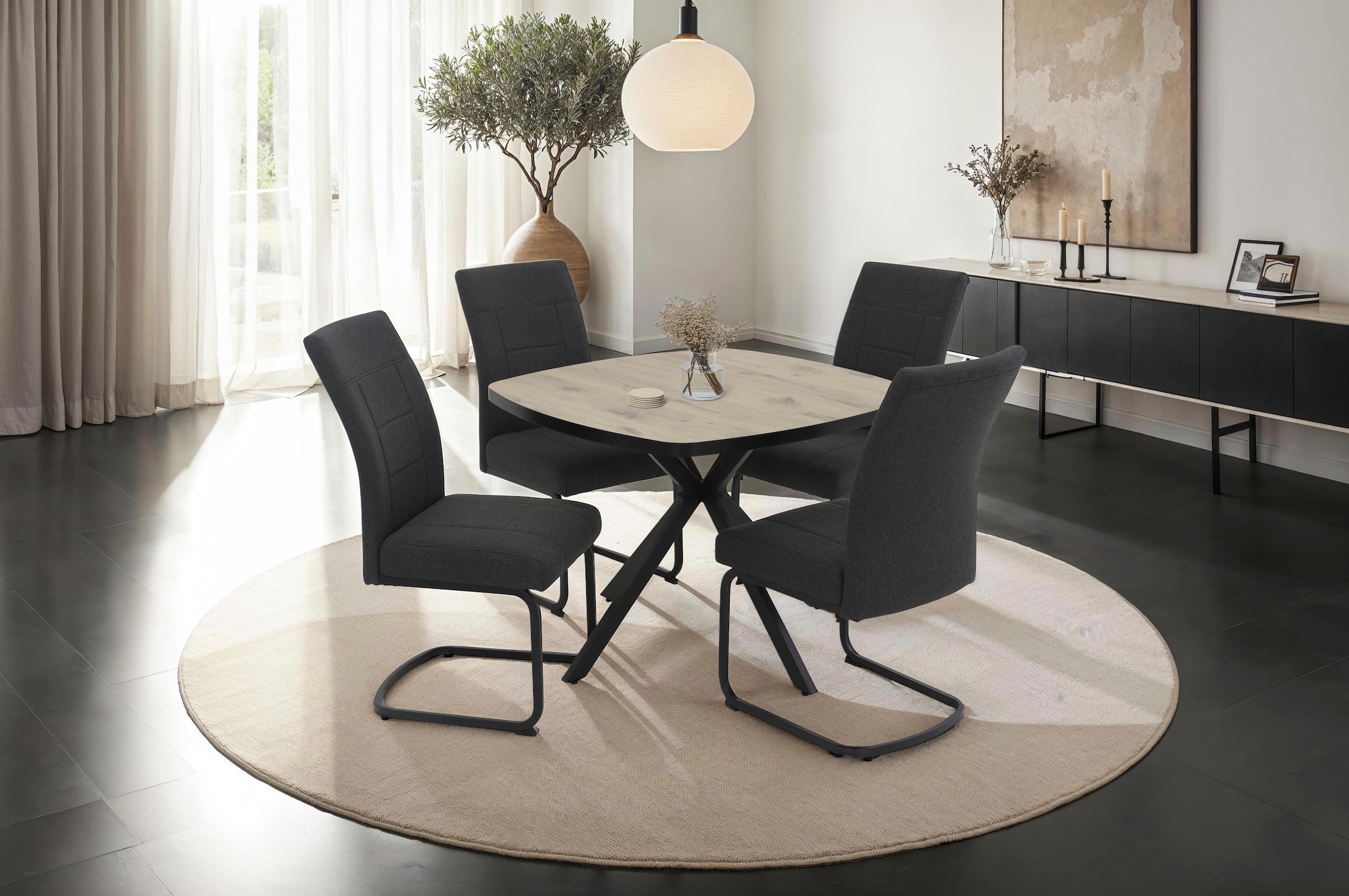 HELA Freischwinger »BRINDISI, Esszimmerstuhl« (Set) 2 Stk.XL-Sitz,Federkorb,140kg belastbar,Zertifizierter 