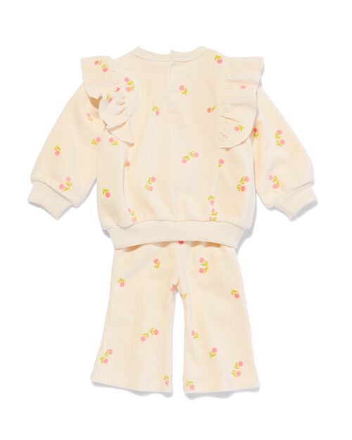 ensemble de vêtements pour bébé velours fleurs écru