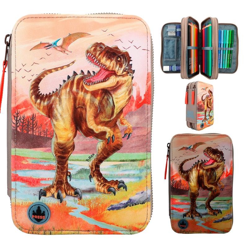 Dino World Trippel Penalhus m/LED