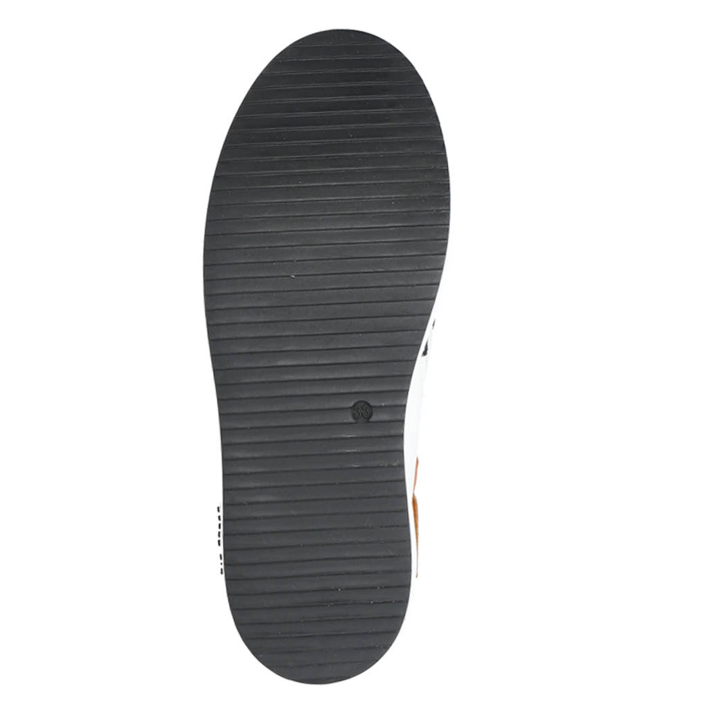 Hip leren sneakers oranje/zwart/wit
