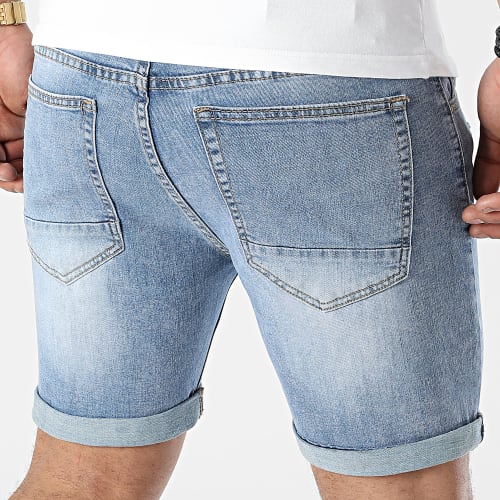 Short Jean Avec Dechirures 0018 Bleu Clair
