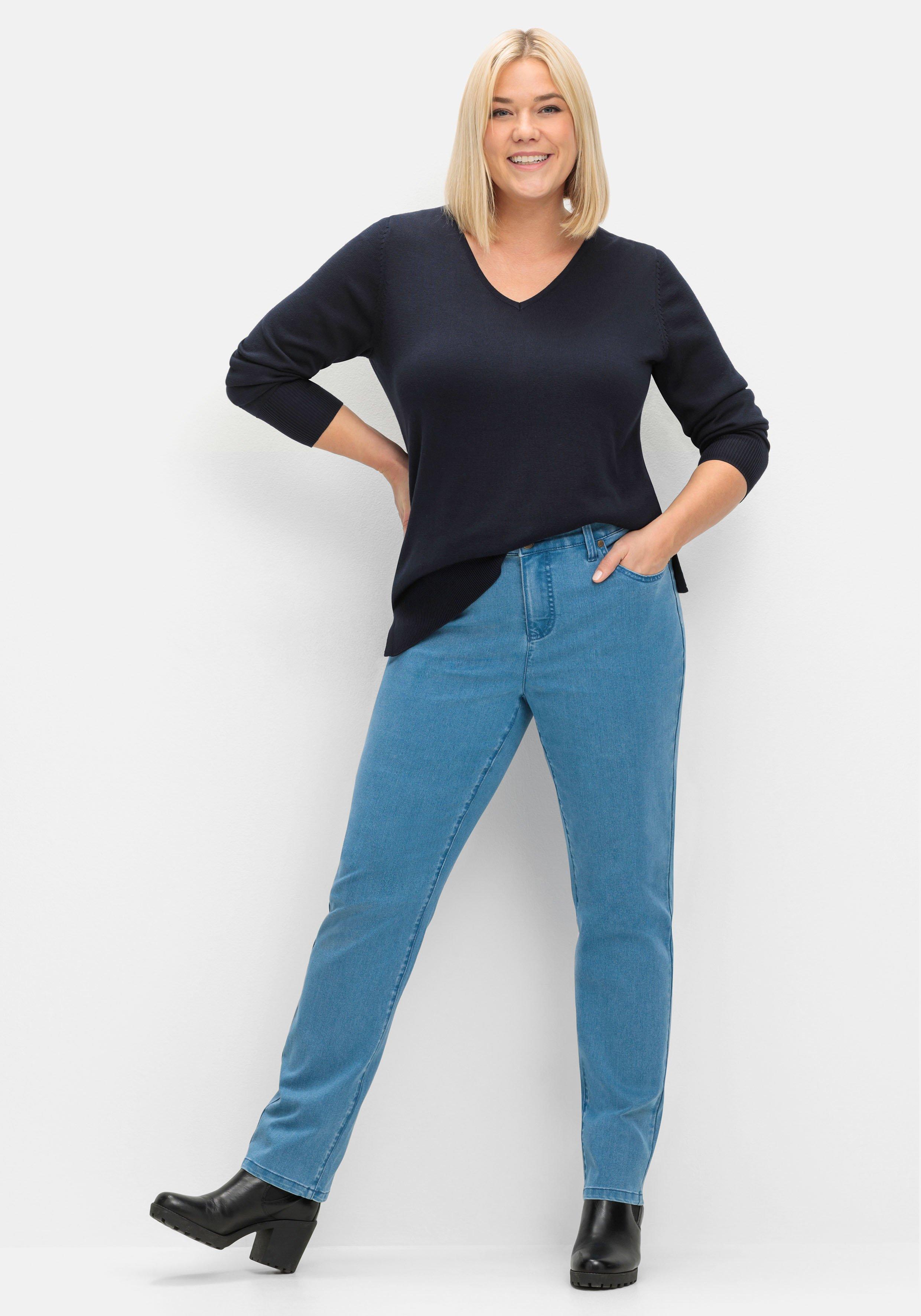 Pullover aus leichtem Strick, mit V-Ausschnitt