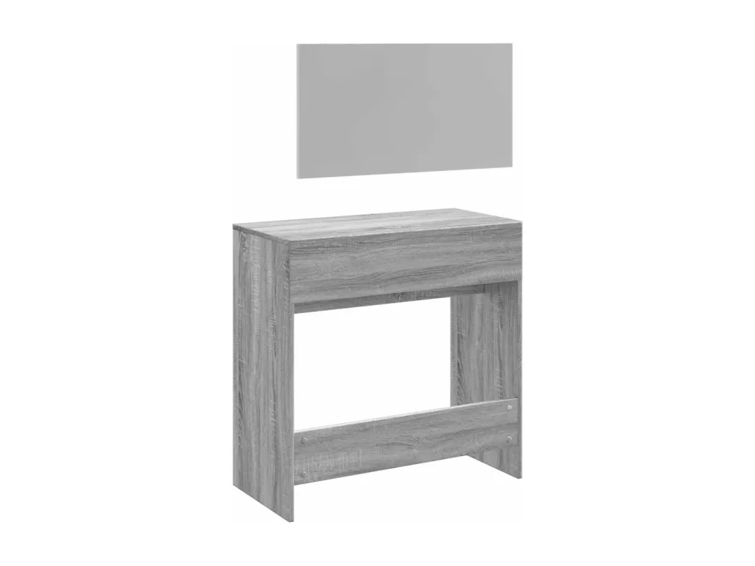 Coiffeuse avec miroir sonoma gris 80x39x80 cm