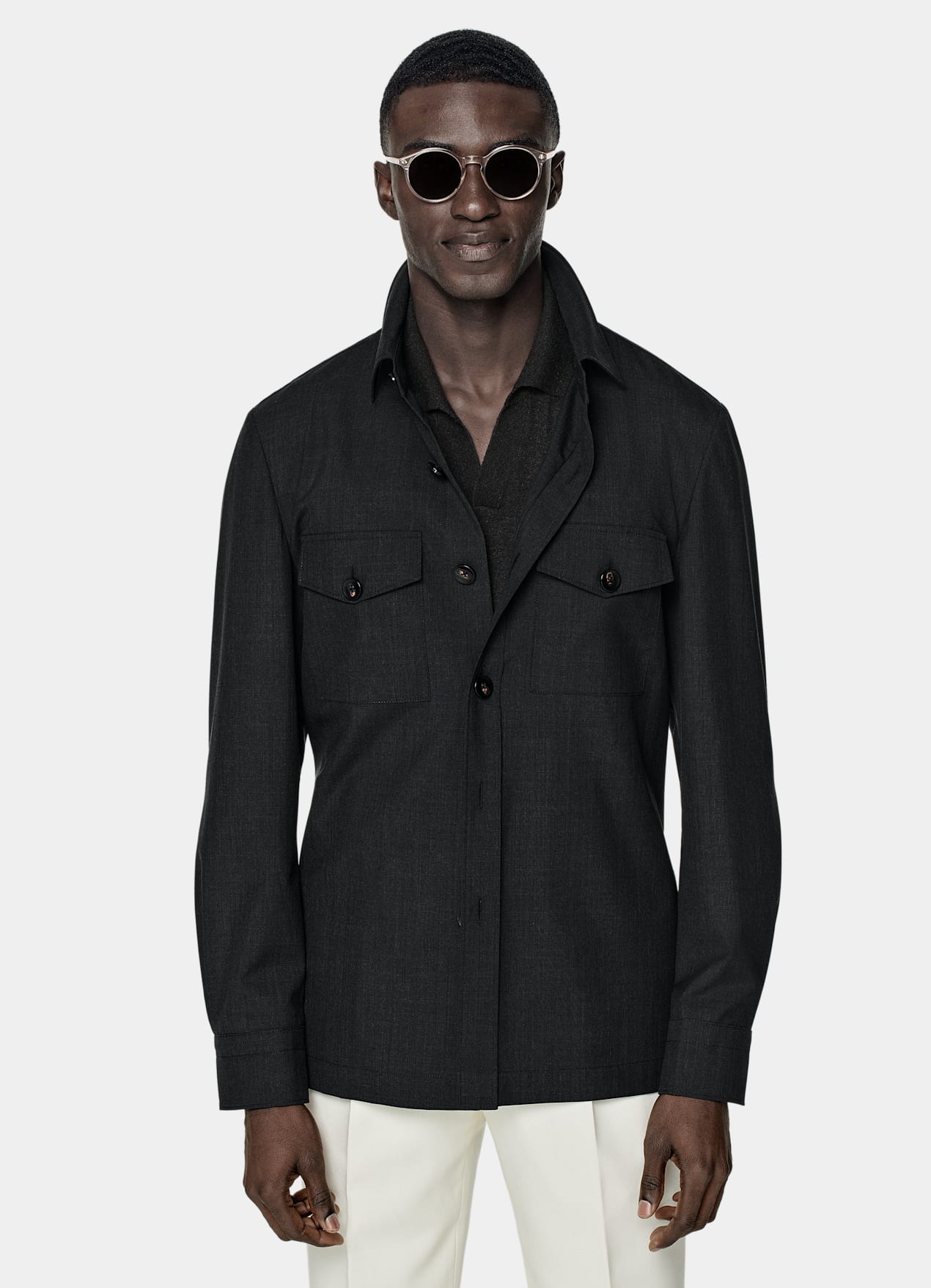 Veste chemise coupe Relaxed gris foncé