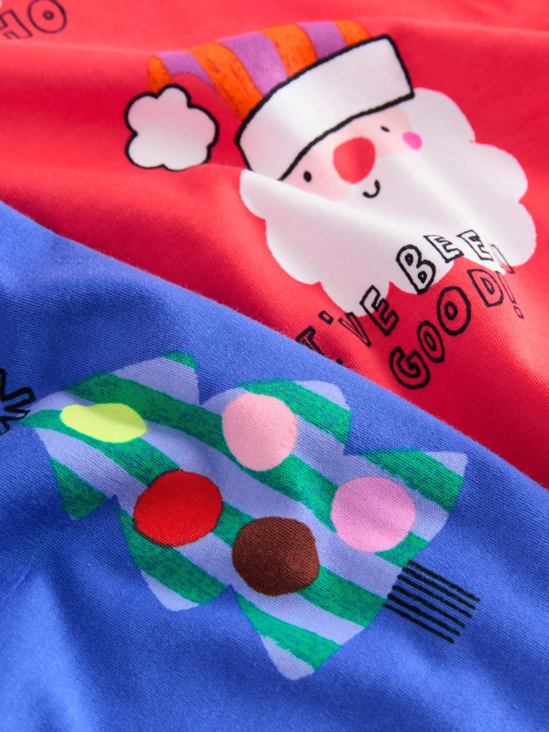 Rood/blauw kerstman - Set van 2 knusse Kerstmis Pyjama's (9mnd-12jr)
