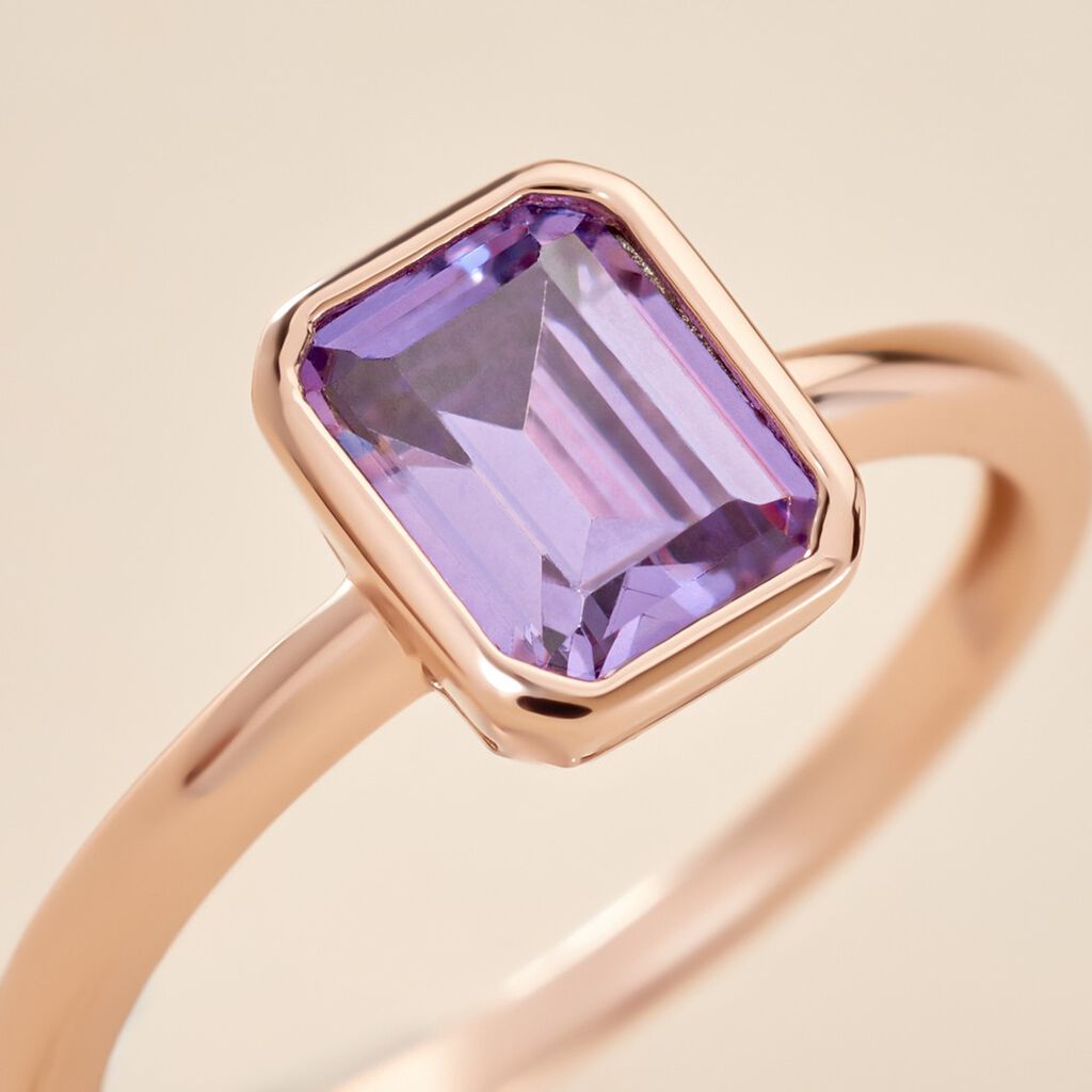 Bague Purple Mood Argent Rose Oxyde De Zirconium
