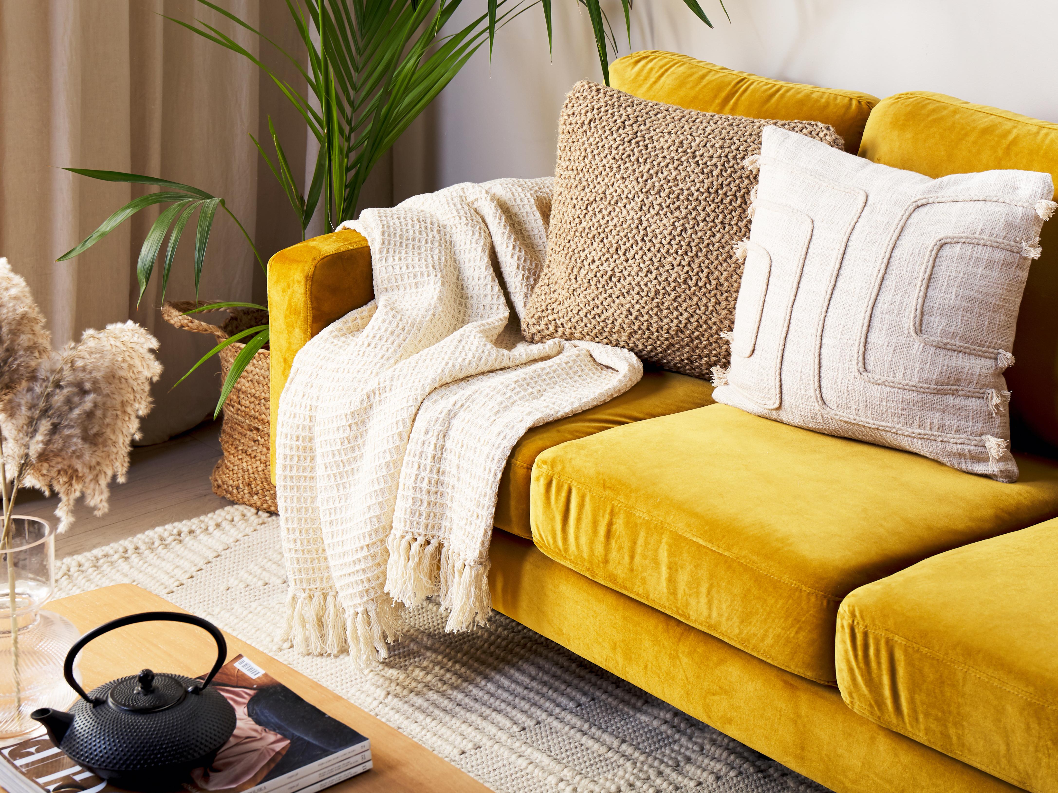 Plaid MALU Katoen 125 x 150 cm Lichtbeige