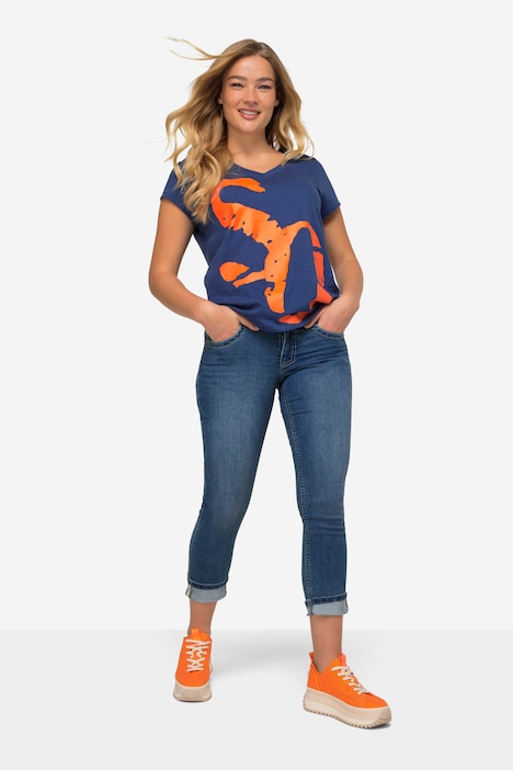 Slimjeans, 7/8-Länge, 5-Pocket, mit recyceltem Polyester