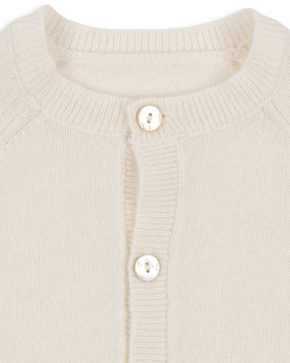 Ullcardigan Baby m/ Perlemorknapper – 100% Merino