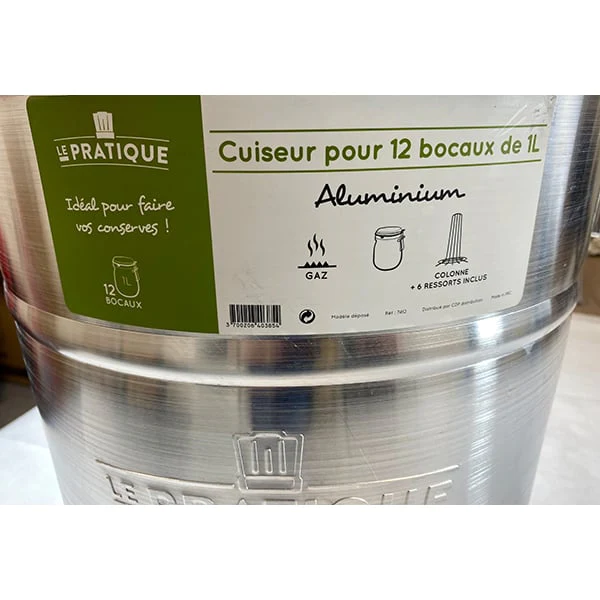 Lot cuiseur 40 L 12 bocaux et thermomètre à cadran Le Pratique