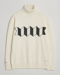 Baracuta Flag Logo Wool Turtleneck Antique White