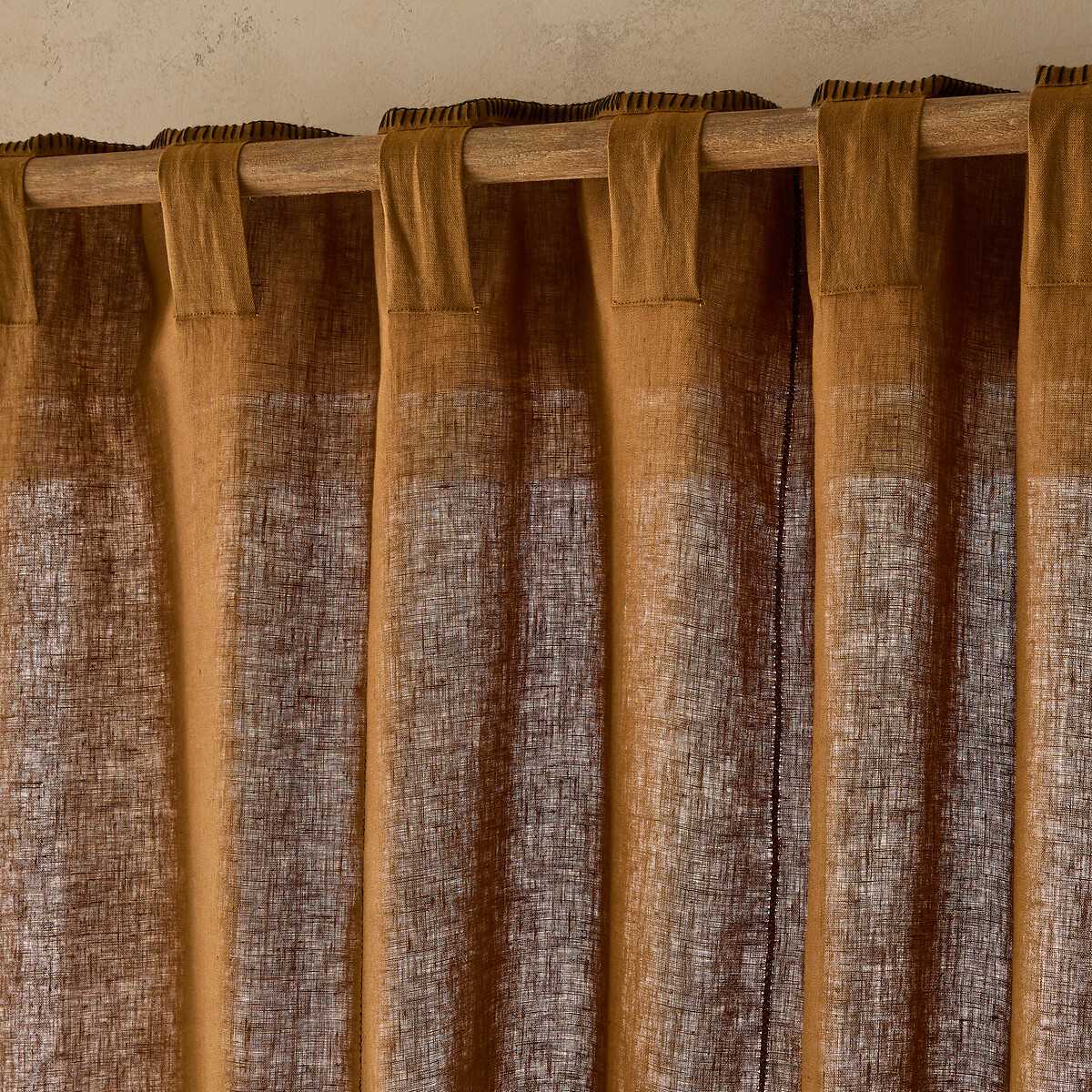 AM.PM<br>Cortina de linho lavado com laços ocultos, Tojos