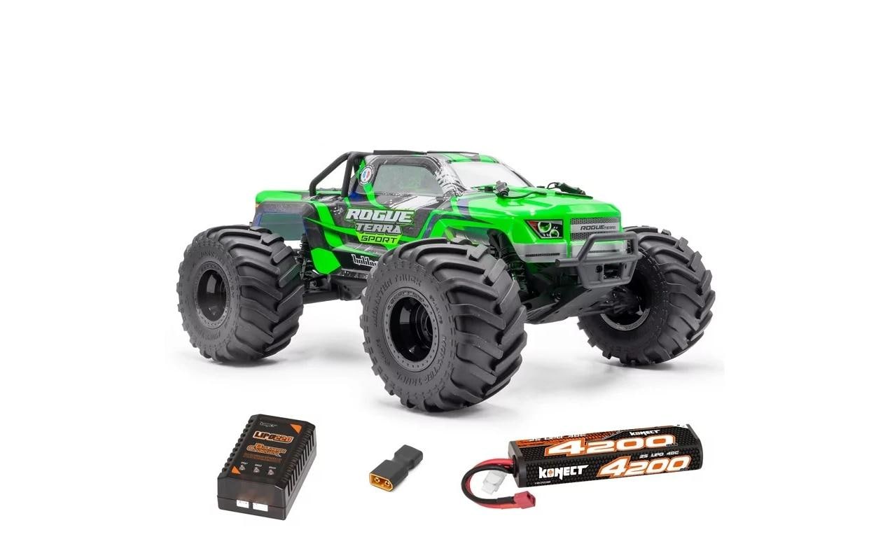 Monster Truck Rogue Terra Brushless Grün, RTR, 1:10<br>4x4 Brushless Monstertruck im Massstab 1:10 mit Ladegerät und Akku