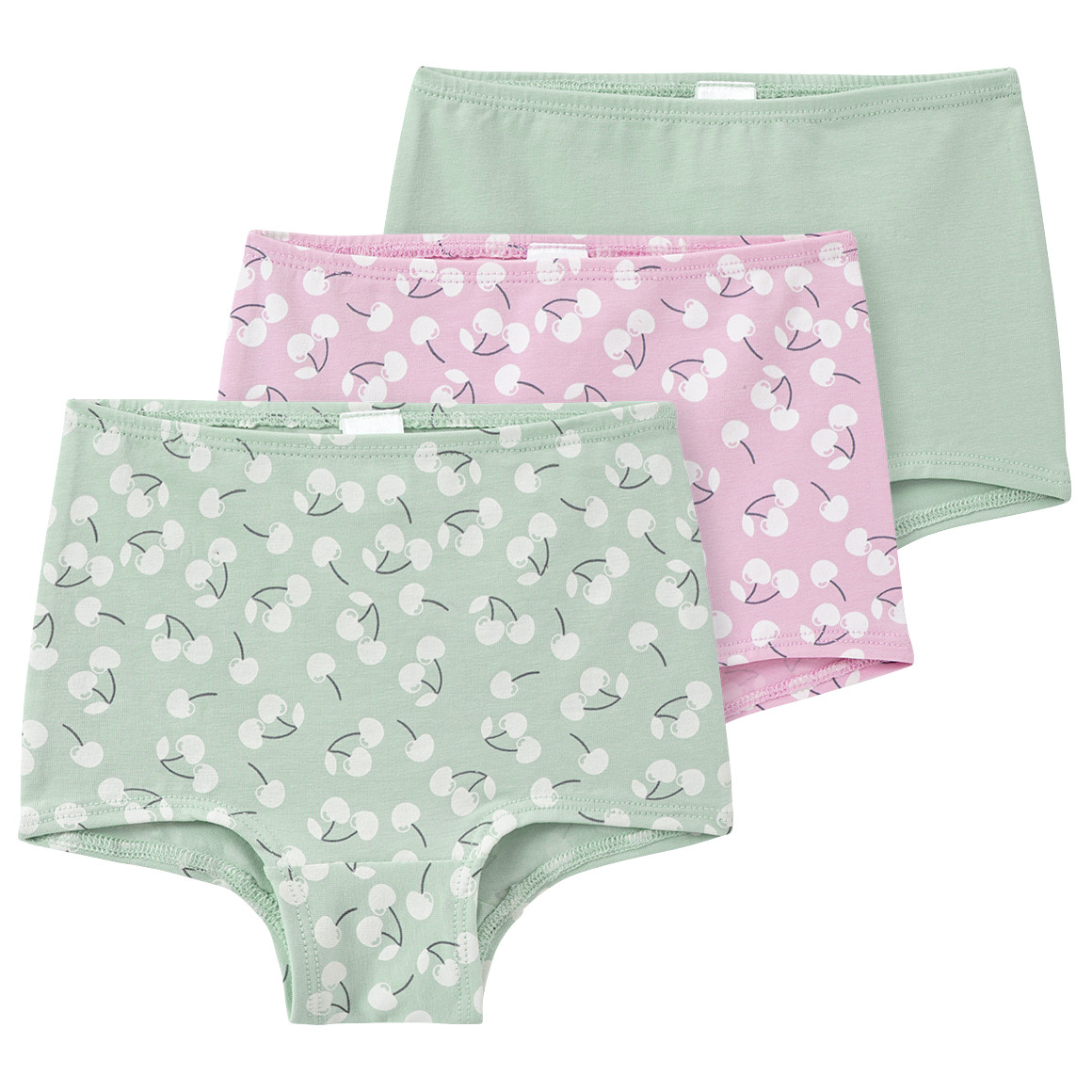 Topomini 3 Baby Pantys aus Bio-Baumwolle rosa / grün gemustert