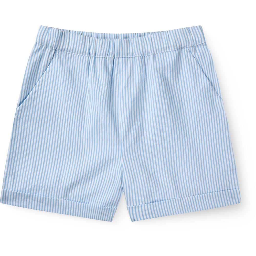 Køb COPENHAGEN COLORS Sky Blue W Cream Stripe Seersucker Shorts Sporty